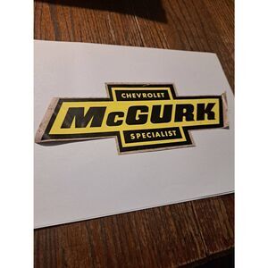 Vintage Original RARE 60s McGurk Chevrolet Specialist Bow Tie Car Decal Sticker